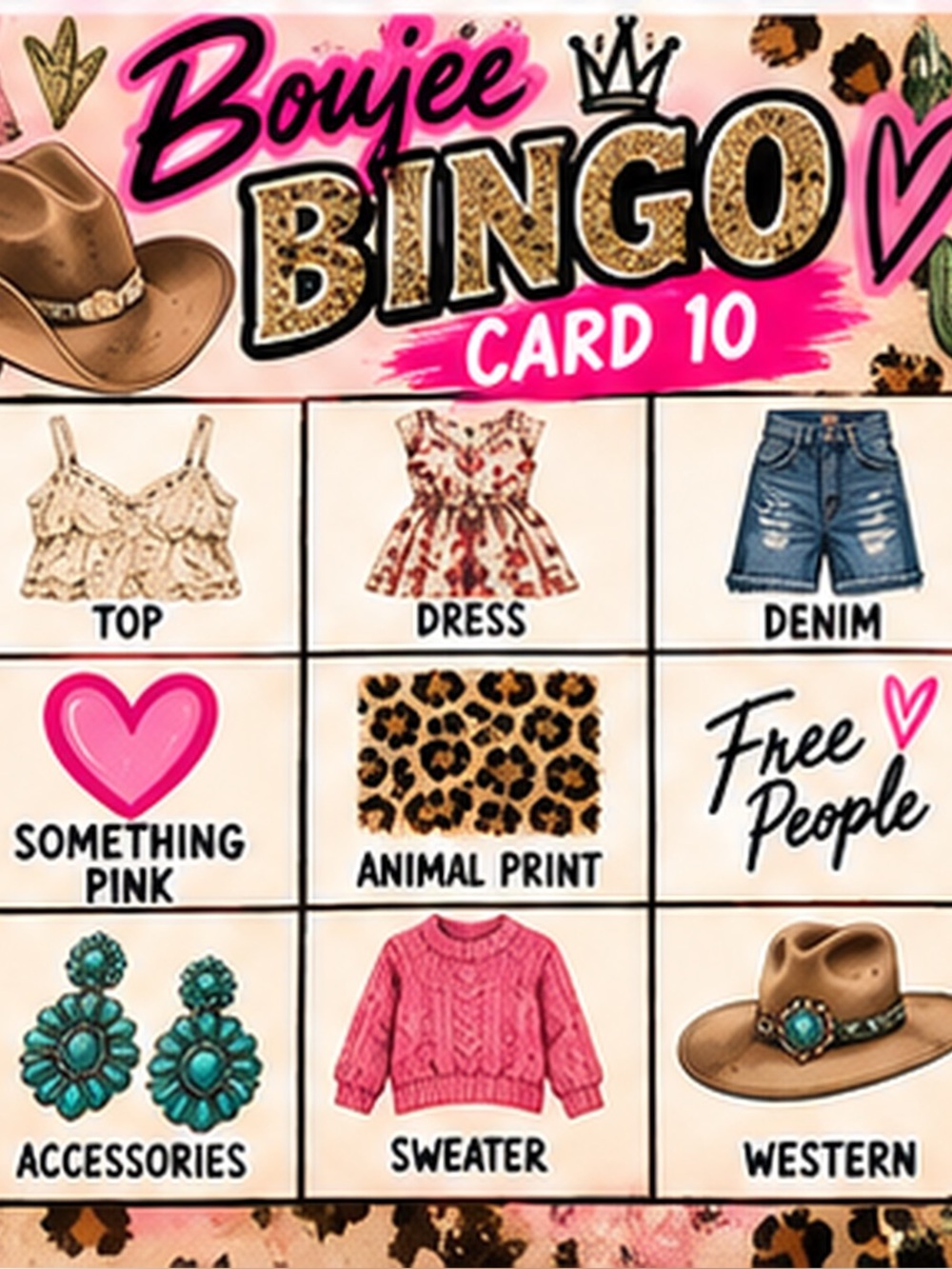 Kids Pink Sweater & Accessories Card